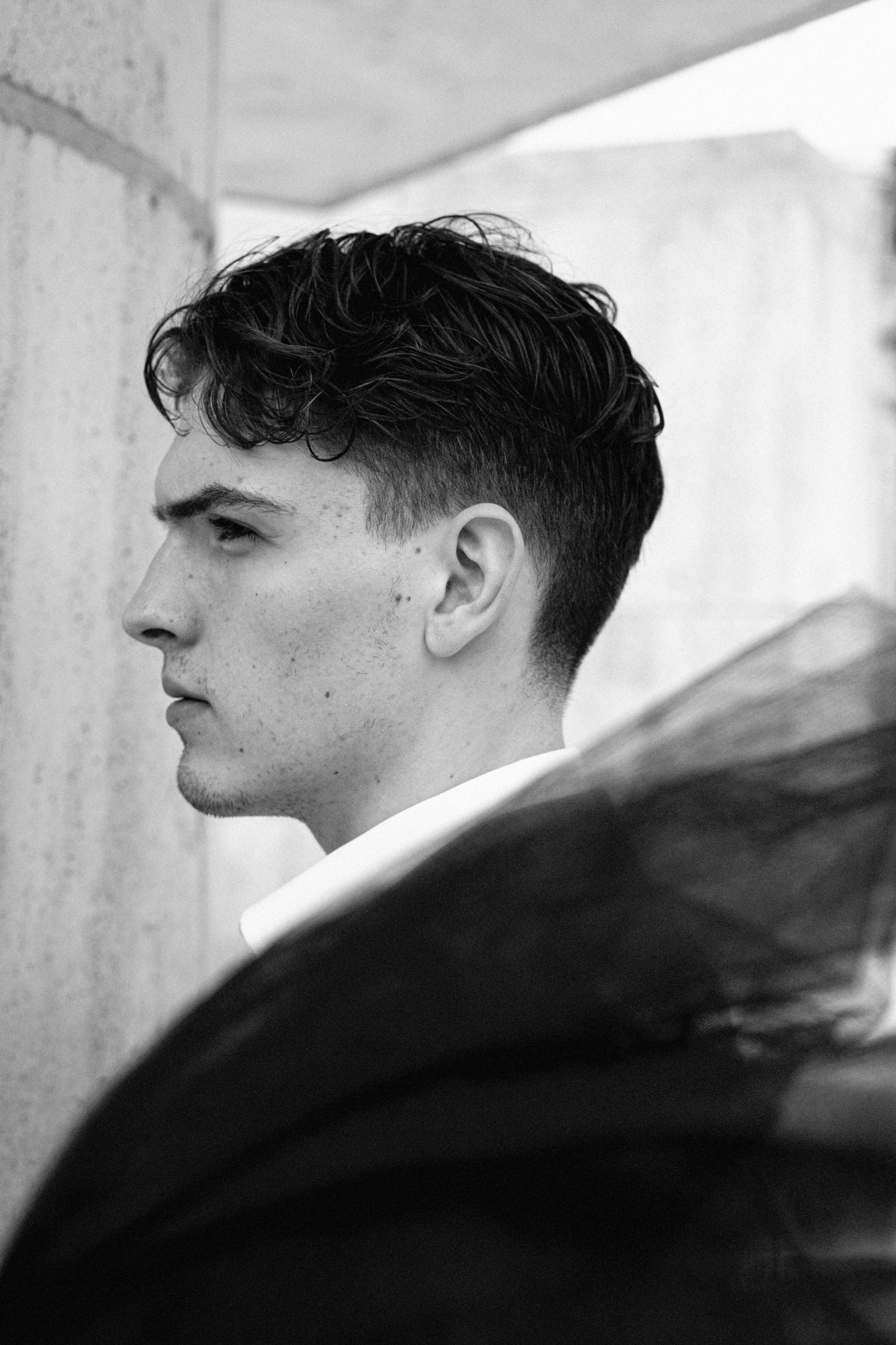 Sharp profile portrait in clean light